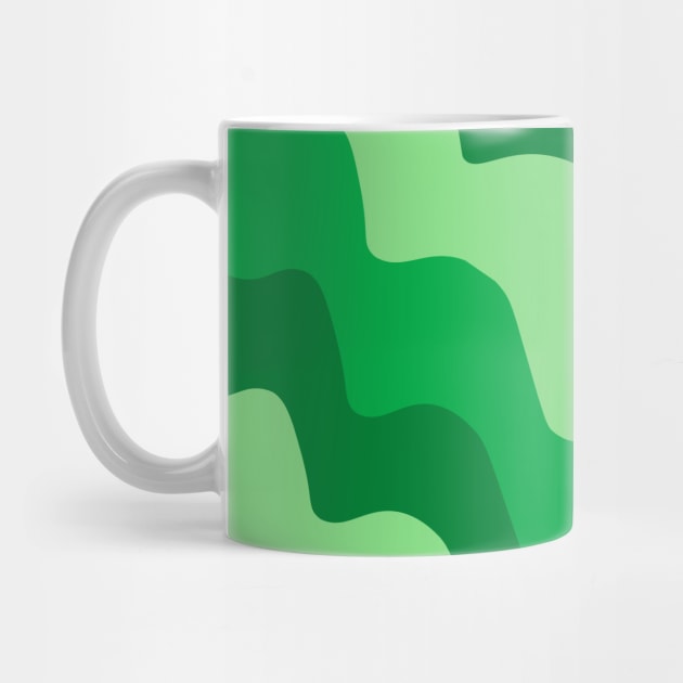 Green wavy ocean waves gradient by Baobabprintstore